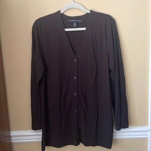 Josephine Chaus v-neck button up brown long sleeve